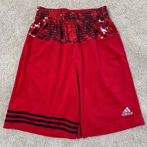 Adidas Climalite Red Graphic Athletic Basketball Shorts Mens Size Medium M